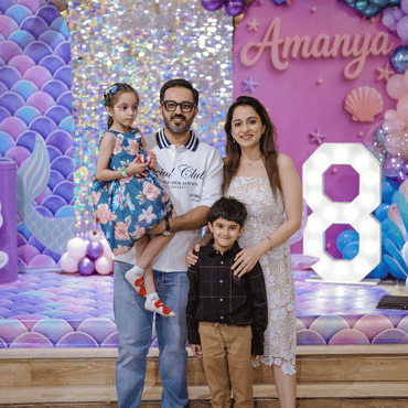 Family celebrating a child's birthday at Wooray Ludhiana